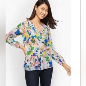 🆕 TALBOTS Garden Floral Long Sleeve Blouse | 2X NWT
